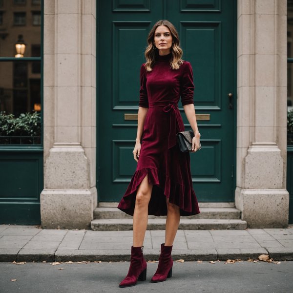 Comment marier des bottines en daim avec des robes en velours?